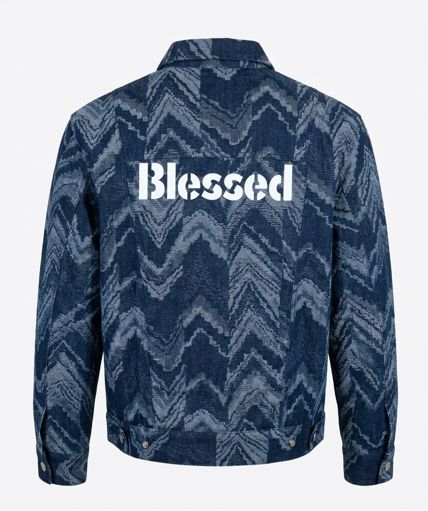 Veste en Jeans texturée"BLESSED"