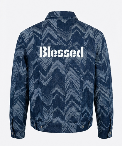 Veste en Jeans texturée"BLESSED"