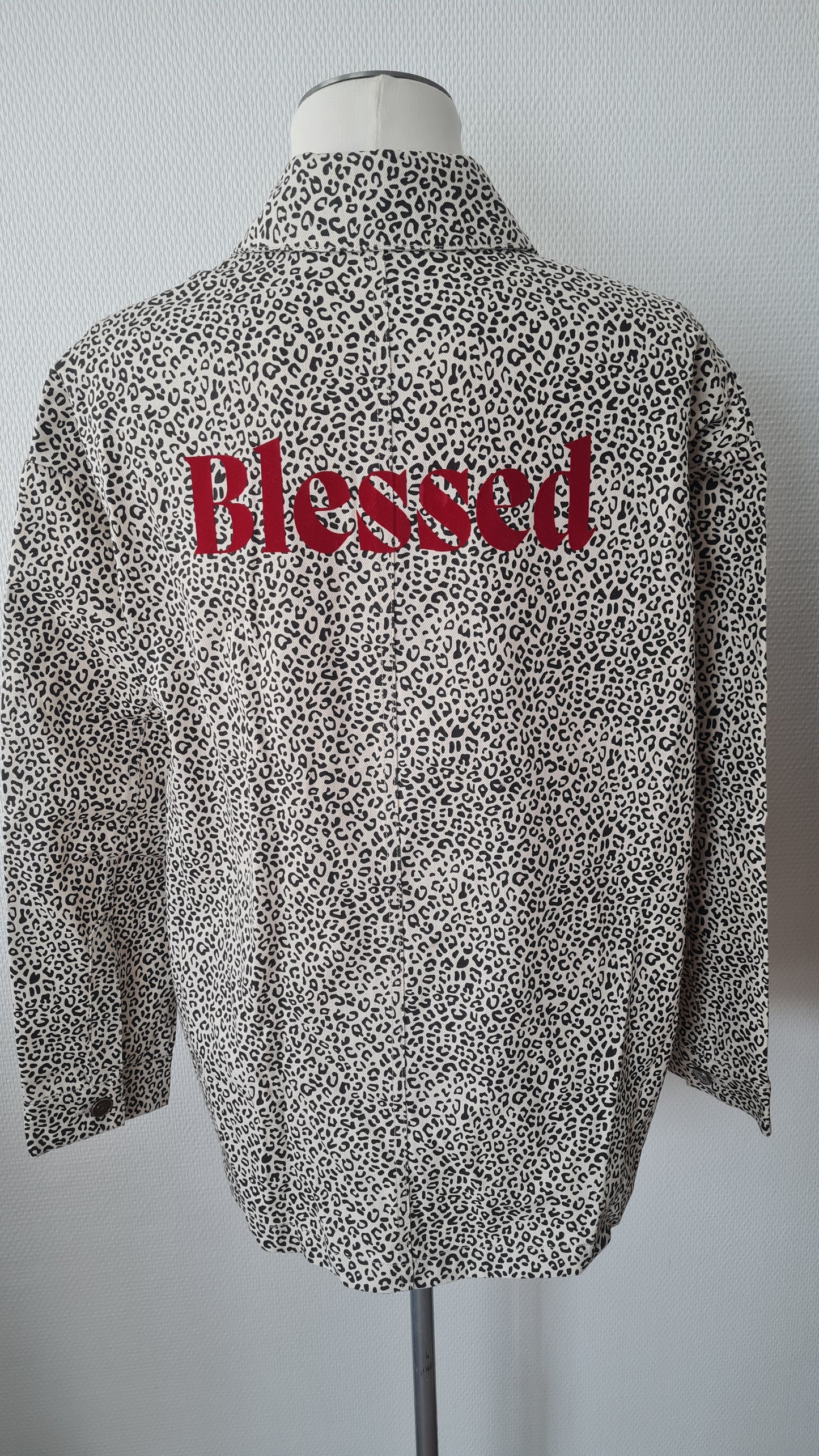 Veste imprimé léopard "BLESSED"