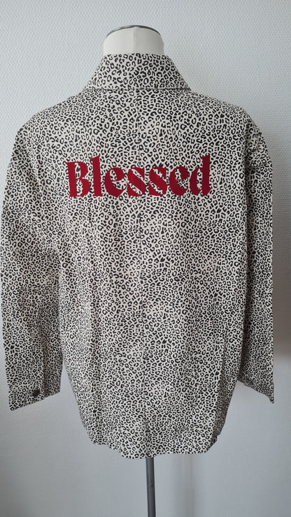 Veste imprimé léopard "BLESSED"