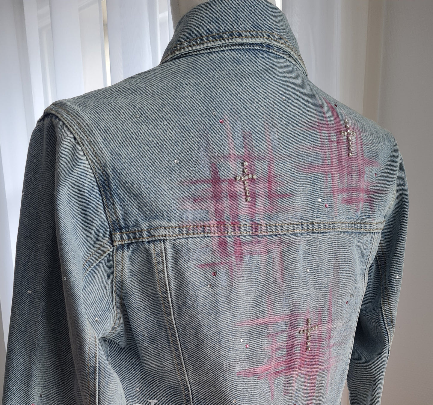 Veste en jeans Croix en strass