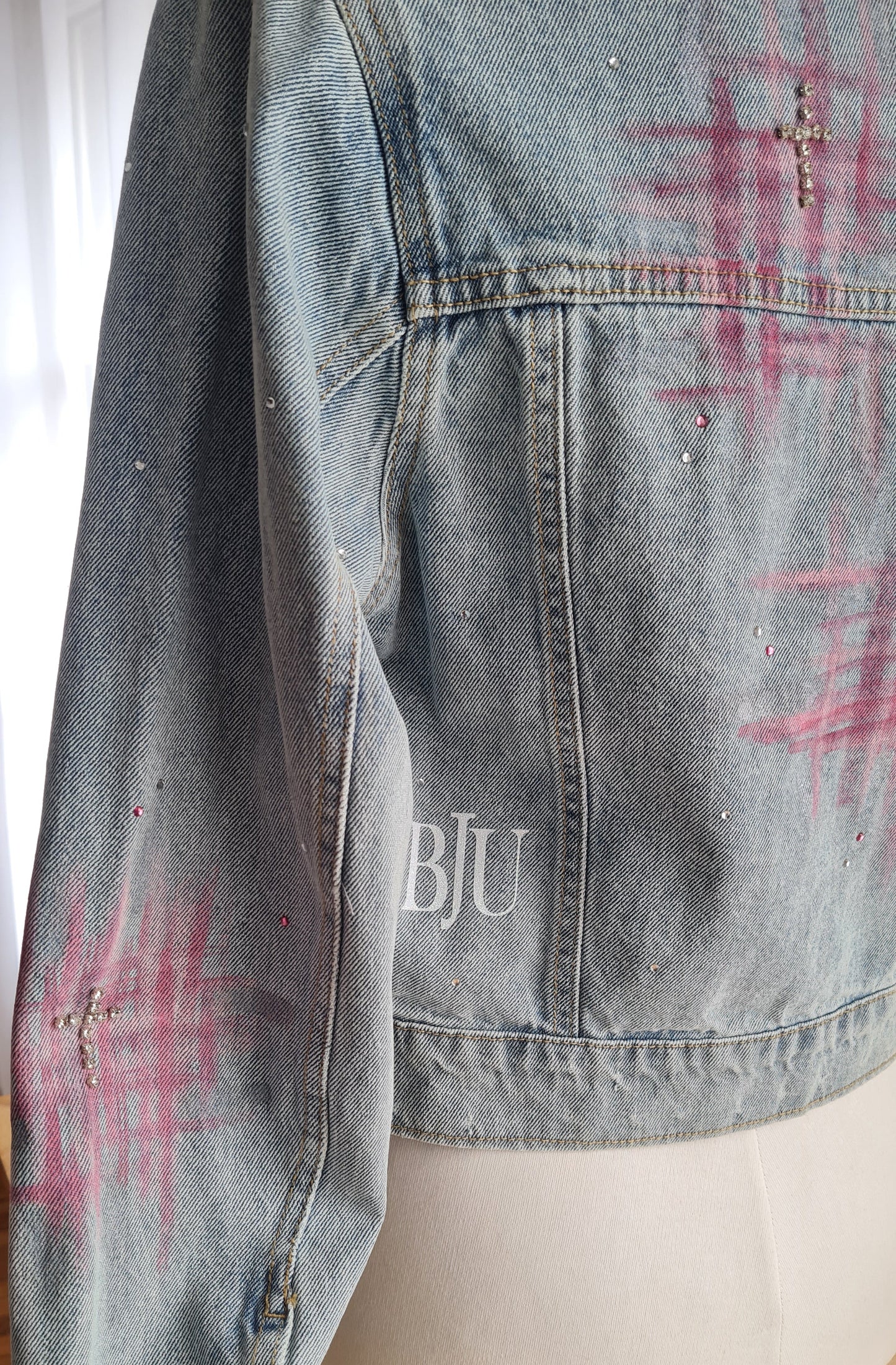 Veste en jeans Croix en strass