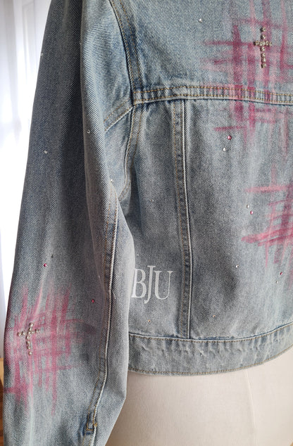 Veste en jeans Croix en strass