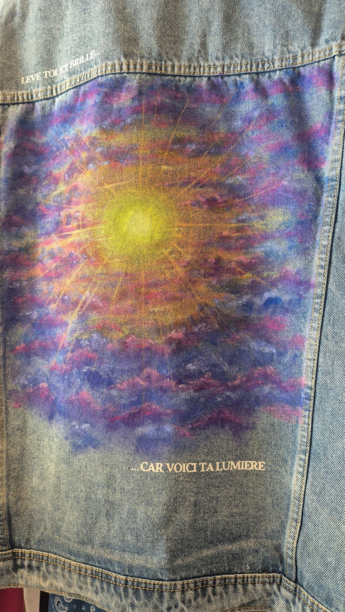 Veste en jeans "Lève toi et brille"