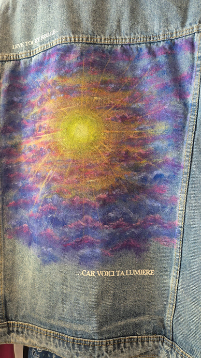 Veste en jeans "Lève toi et brille"