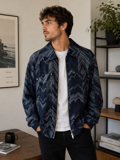 Veste en Jeans texturée"BLESSED"