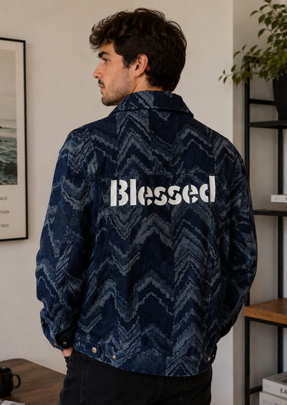Veste en Jeans texturée"BLESSED"