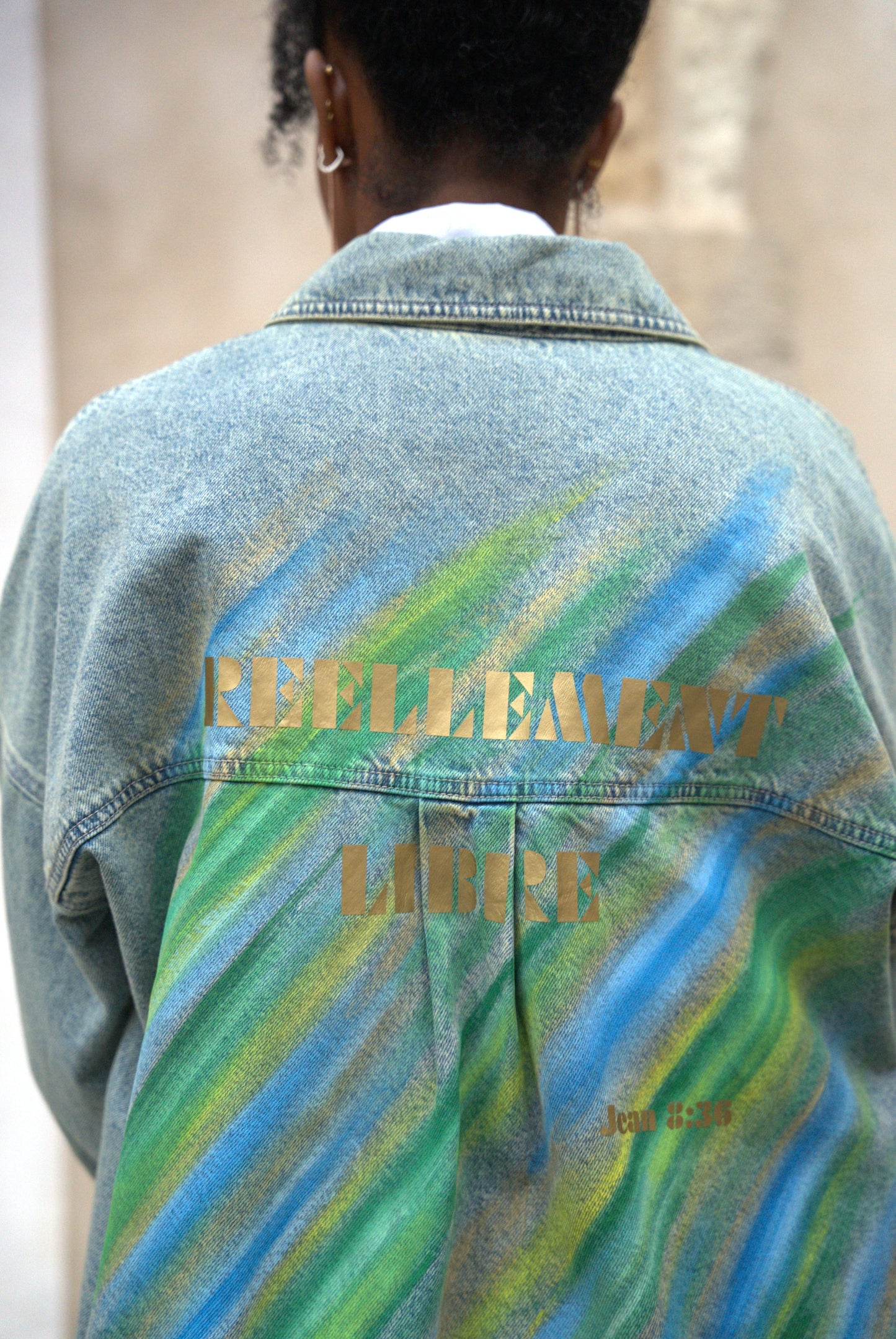 Veste en jean « Réellement libre » Doré