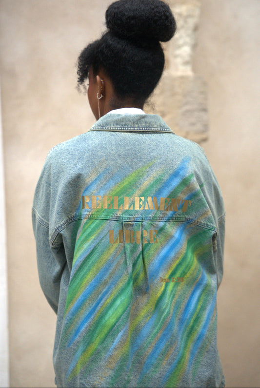 Veste en jean « Réellement libre » Doré