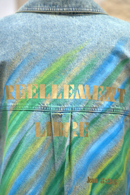 Veste en jean « Réellement libre » Doré