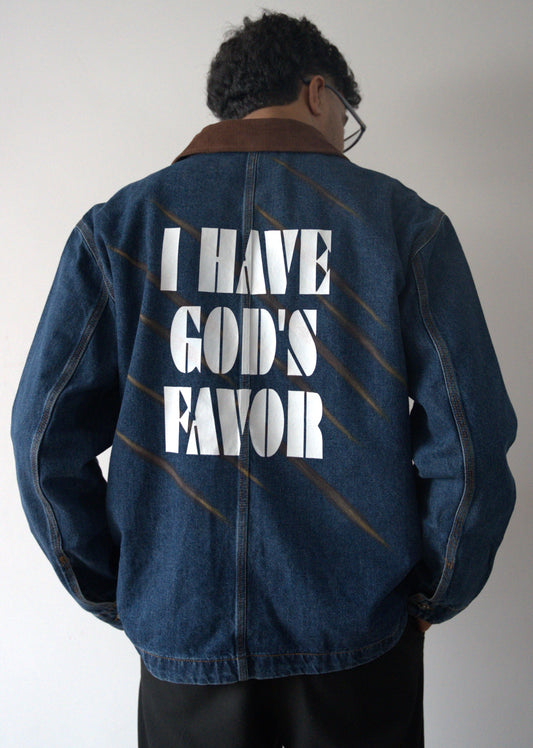 Veste en jeans "I Have God Favor"