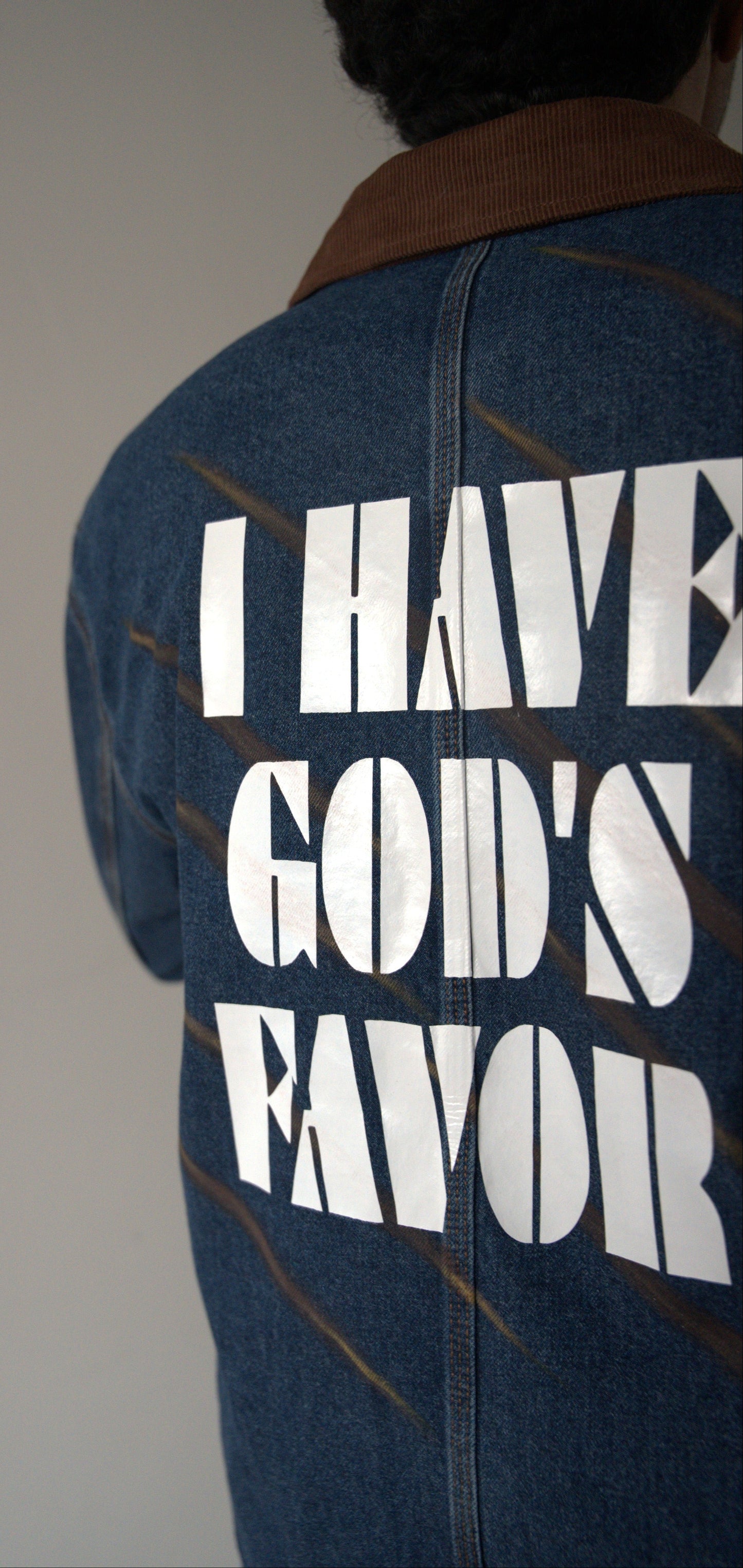 Veste en jeans "I Have God Favor"