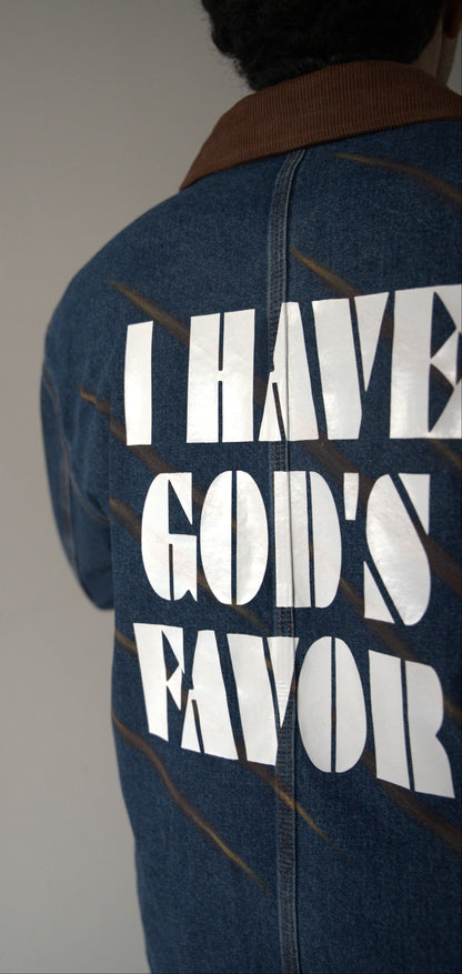 Veste en jeans "I Have God Favor"