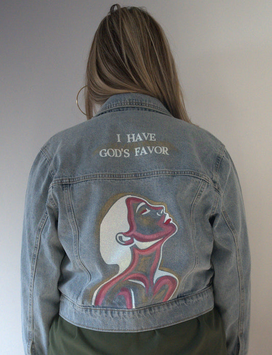 Veste en jeans "GOD'S FAVOR"