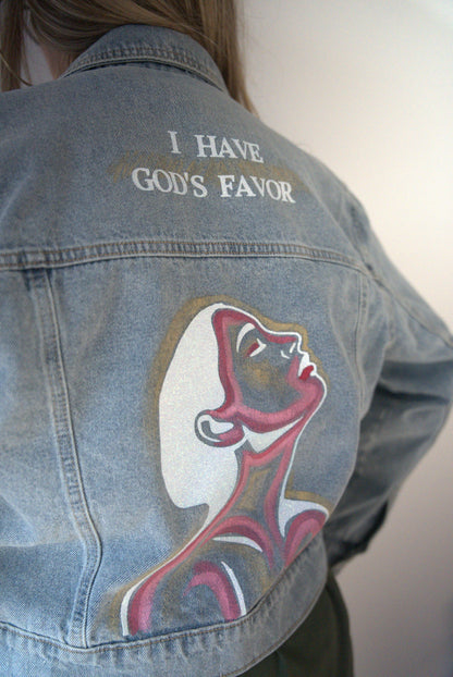 Veste en jeans "GOD'S FAVOR"