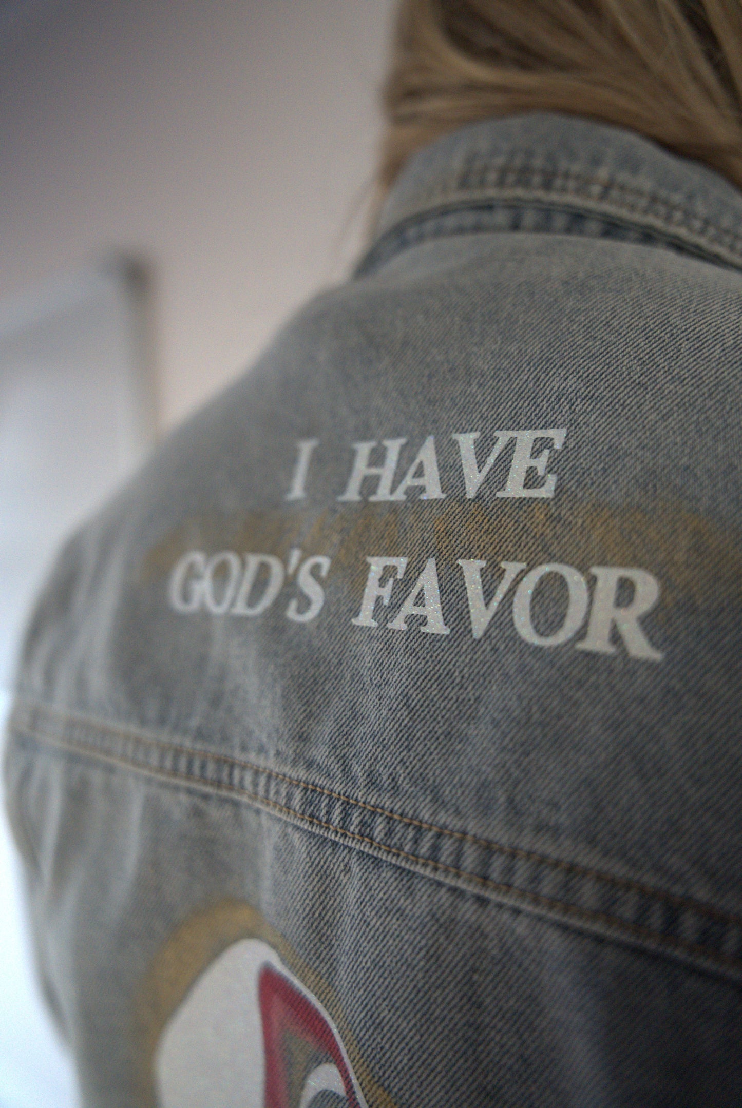 Veste en jeans "GOD'S FAVOR"
