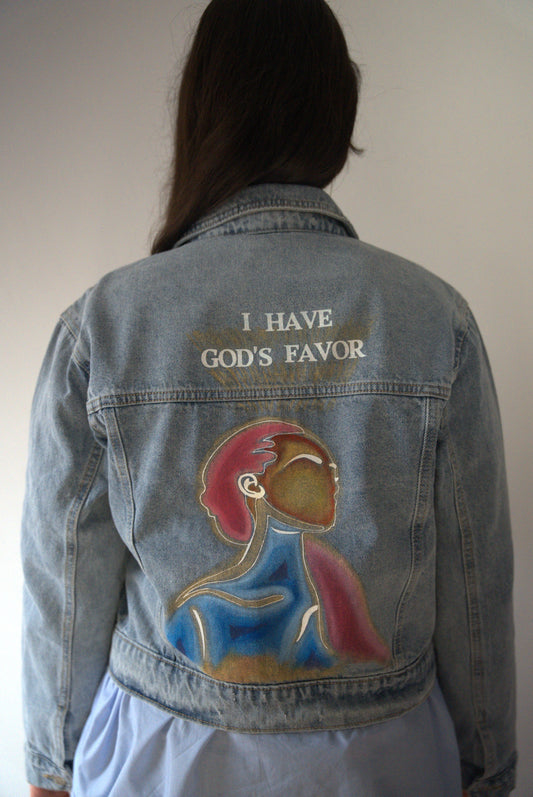 Veste en jeans "GOD'S FAVOR"