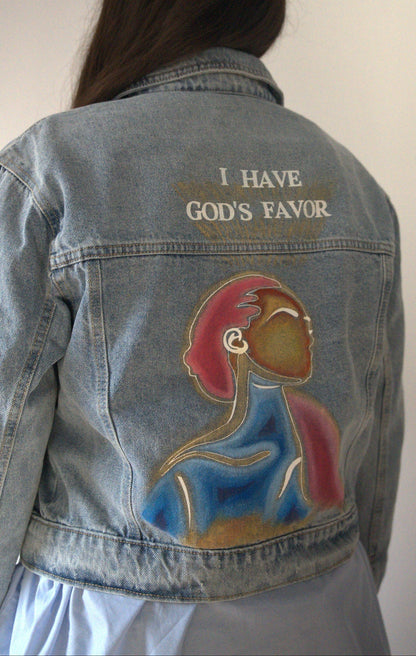 Veste en jeans "GOD'S FAVOR"