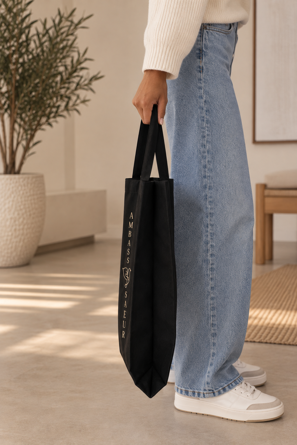 Tote bag noir "Ambassadeur de paix"