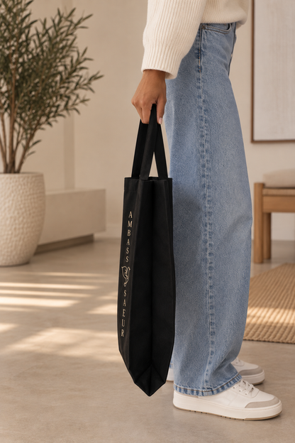 Tote bag noir "Ambassadeur de paix"