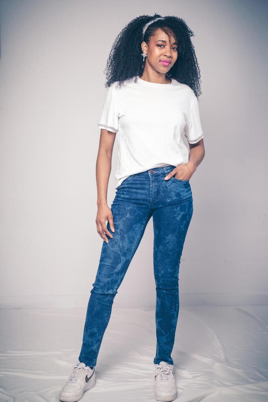 Jeans Délavé avec strass