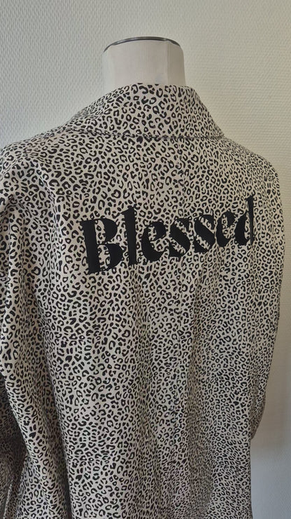 Veste imprimé léopard "BLESSED"