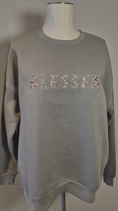 Sweat Oversize gris “Blessed”