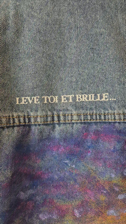 Veste en jeans "Lève toi et brille"