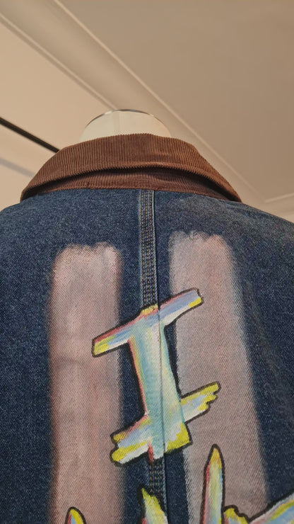 Veste en jean « I HAVE GOD’S FAVOR »