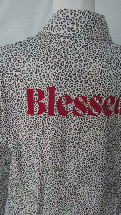 Veste imprimé léopard "BLESSED"